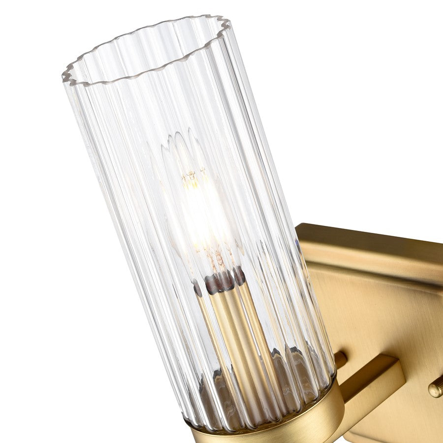 Millennium Lighting Iversen 1Lt 5" Wall Sconce, Brass/Clear Reeded