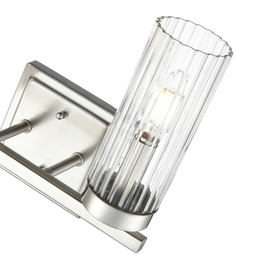Millennium Lighting Iversen 2Lt 13" Vanity, Nickel/Clear Reeded