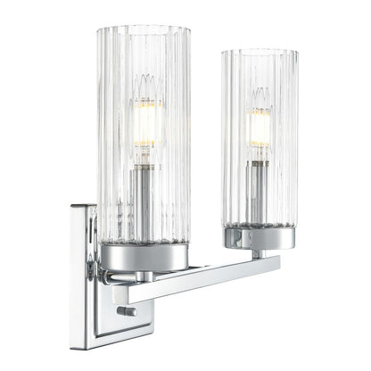 Millennium Lighting Iversen 2Lt 13" Vanity, Chrome/Clear Reeded