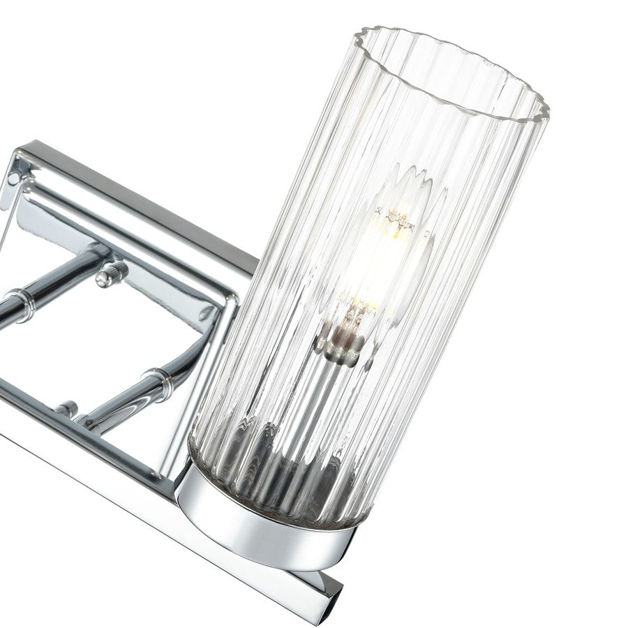 Millennium Lighting Iversen 2Lt 13" Vanity, Chrome/Clear Reeded