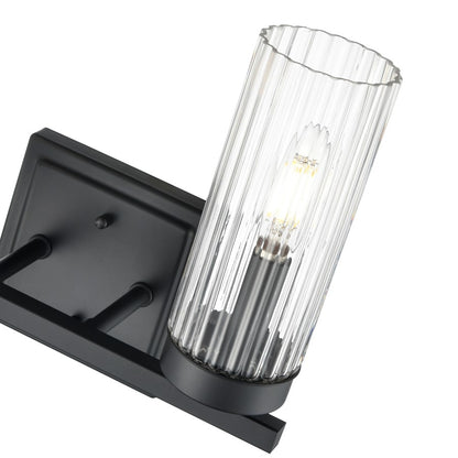 Millennium Lighting Iversen 2Lt 13" Vanity, Black/Clear Reeded