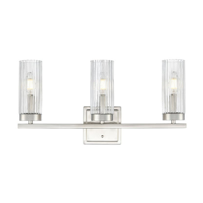 Millennium Lighting Iversen 3Lt 21" Vanity, Nickel/Clear Reeded