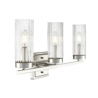 Millennium Lighting Iversen 3Lt 21" Vanity, Nickel/Clear Reeded