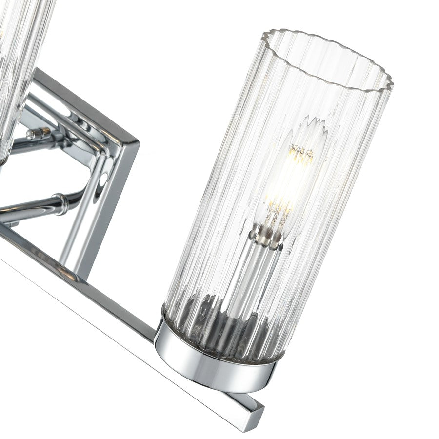 Millennium Lighting Iversen 3Lt 21" Vanity, Chrome/Clear Reeded