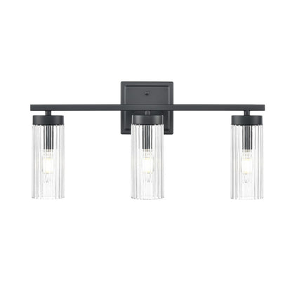 Millennium Lighting Iversen 3Lt 21" Vanity, Black/Clear Reeded