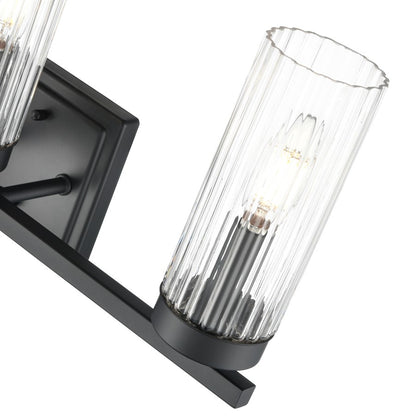 Millennium Lighting Iversen 3Lt 21" Vanity, Black/Clear Reeded