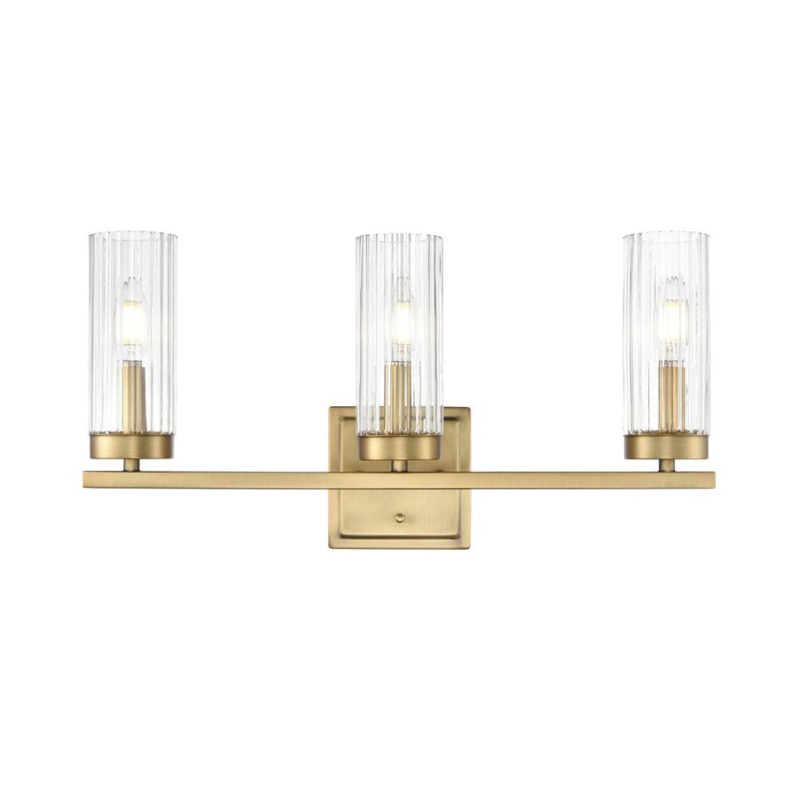 Millennium Lighting Iversen 3Lt 21" Vanity, Brass/Clear Reeded