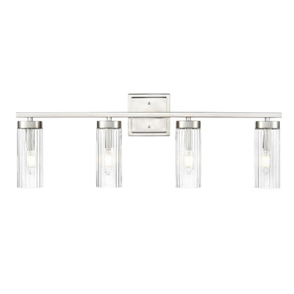 Millennium Lighting Iversen 4Lt 30" Vanity, Nickel/Clear Reeded