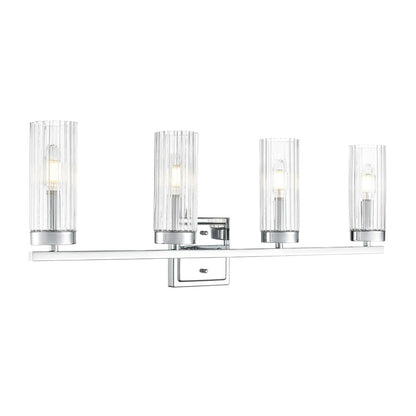 Millennium Lighting Iversen 4Lt 30" Vanity, Chrome/Clear Reeded - 46004-CH