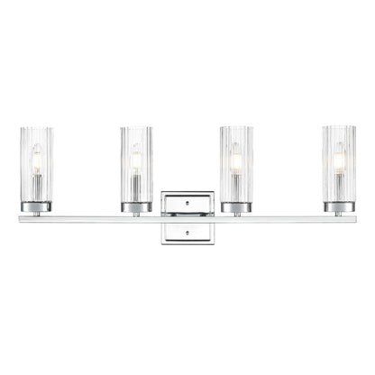 Millennium Lighting Iversen 4Lt 30" Vanity, Chrome/Clear Reeded