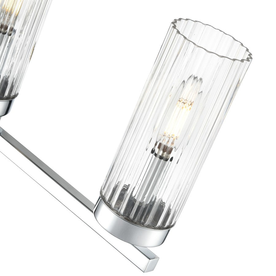 Millennium Lighting Iversen 4Lt 30" Vanity, Chrome/Clear Reeded