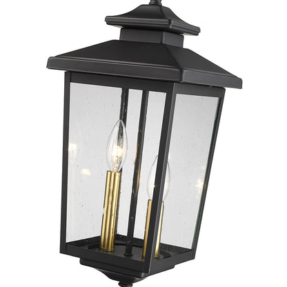 Millennium Lighting Eldrick 2Lt Outdoor Hanging Lantern, Black