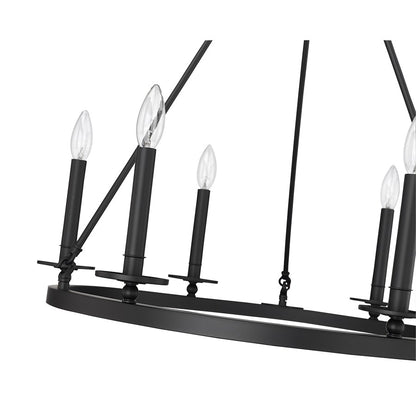 Millennium Lighting Florence 6Lt Chandelier, Black
