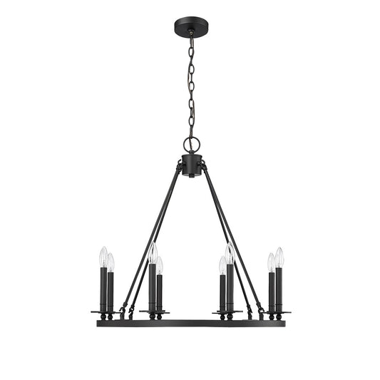 Millennium Lighting Florence 8Lt Chandelier, Black - 46708-MB