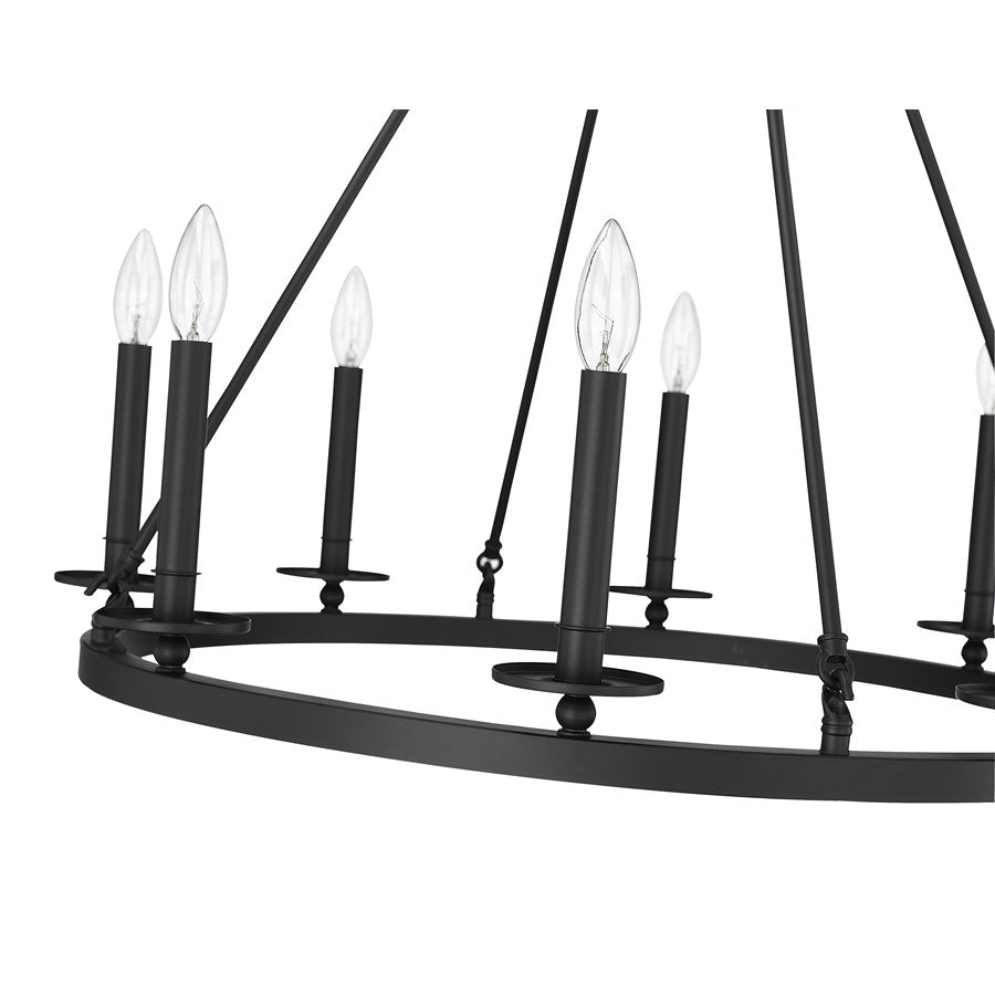 Millennium Lighting Florence 8Lt Chandelier, Black