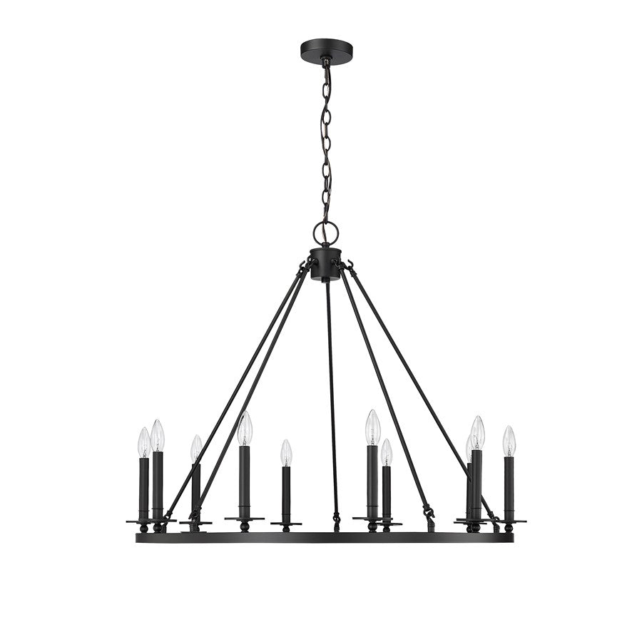 Millennium Lighting Florence 1Lt Chandelier, Black - 46710-MB