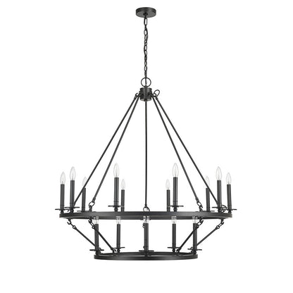 Millennium Lighting Florence 15Lt Chandelier, Black - 46715-MB