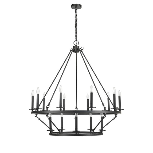 Millennium Lighting Florence 15Lt Chandelier, Black - 46715-MB