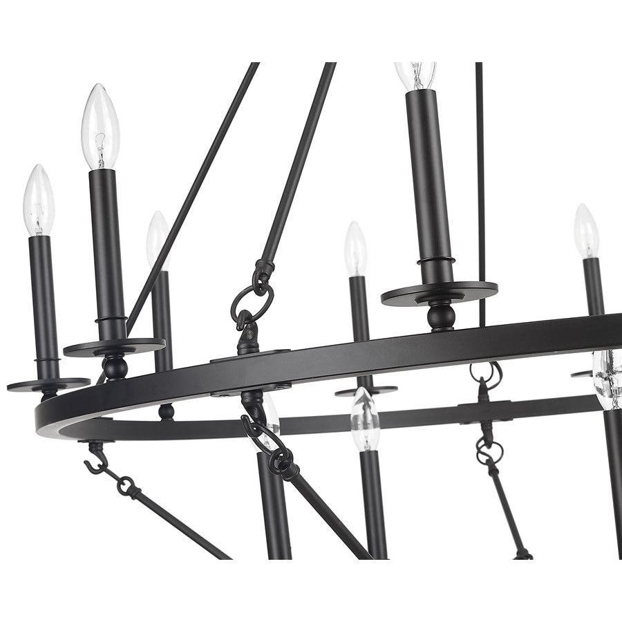 Millennium Lighting Florence 15Lt Chandelier, Black