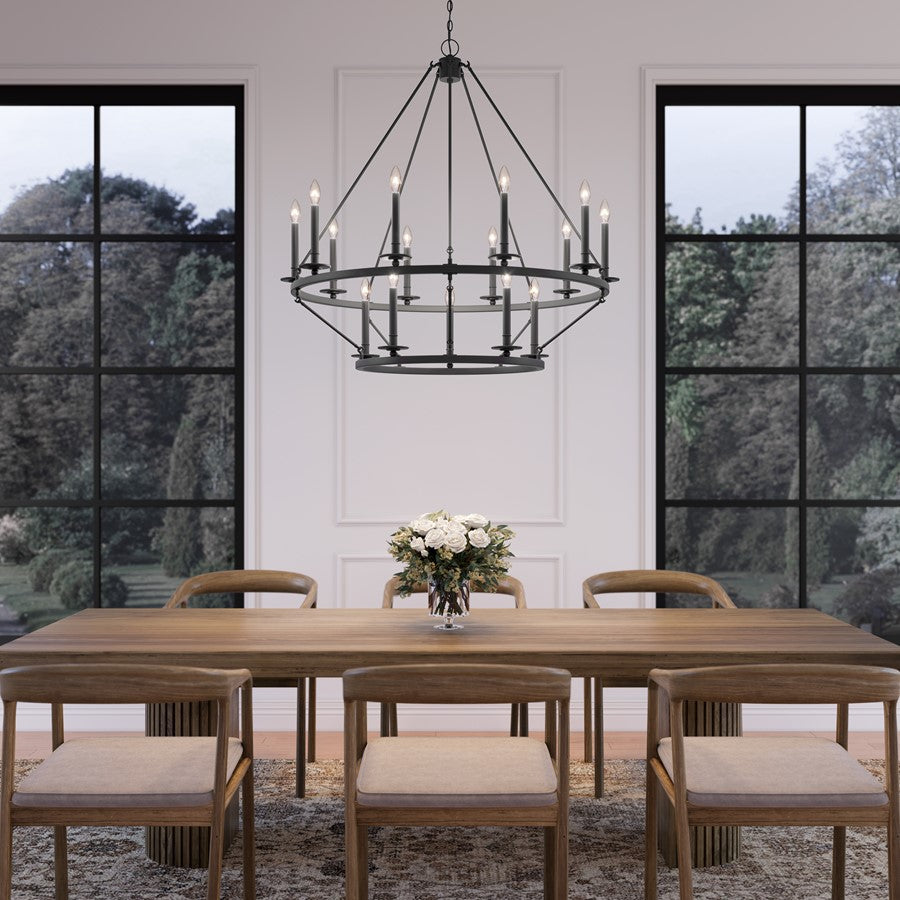 Millennium Lighting Florence 15Lt Chandelier, Black