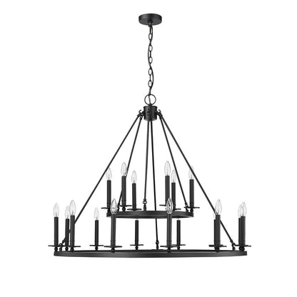 Millennium Lighting Florence 18Lt Chandelier, Black - 46718-MB