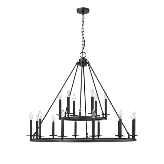 Millennium Lighting Florence 18Lt Chandelier, Black - 46718-MB