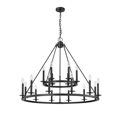 Millennium Lighting Florence 18Lt Chandelier, Black