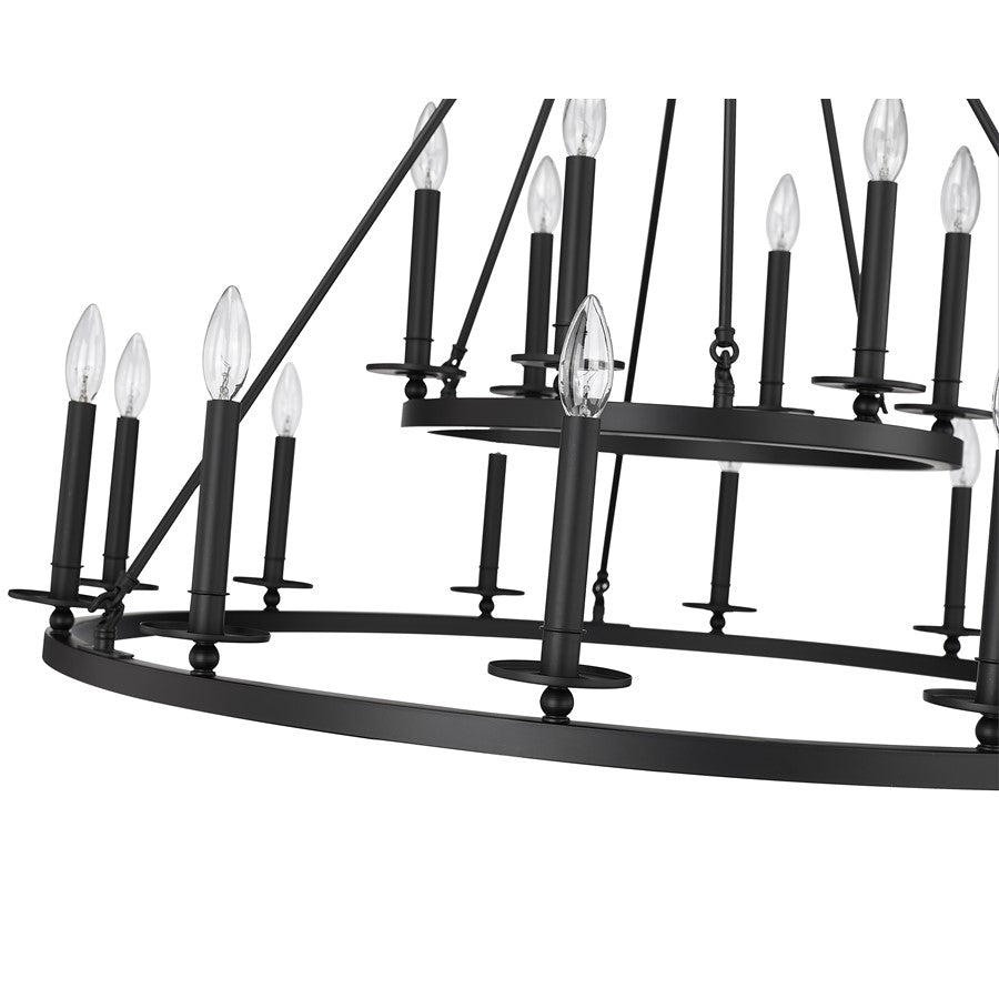 Millennium Lighting Florence 18Lt Chandelier, Black