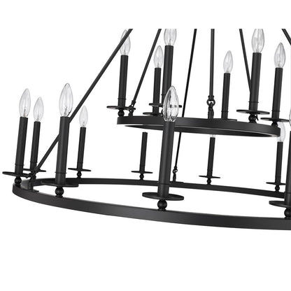 Millennium Lighting Florence 18Lt Chandelier, Black
