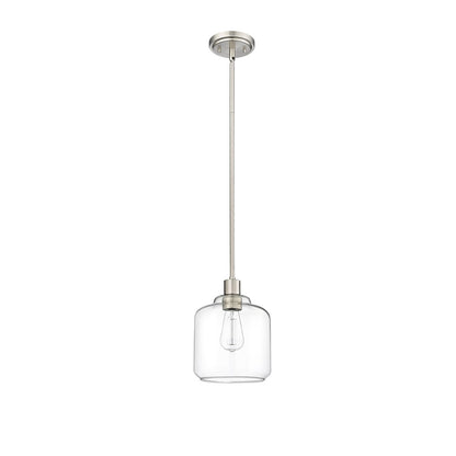 Millennium Lighting Asheville 1Lt Mini-Pendant, Brushed Nickel/Clear