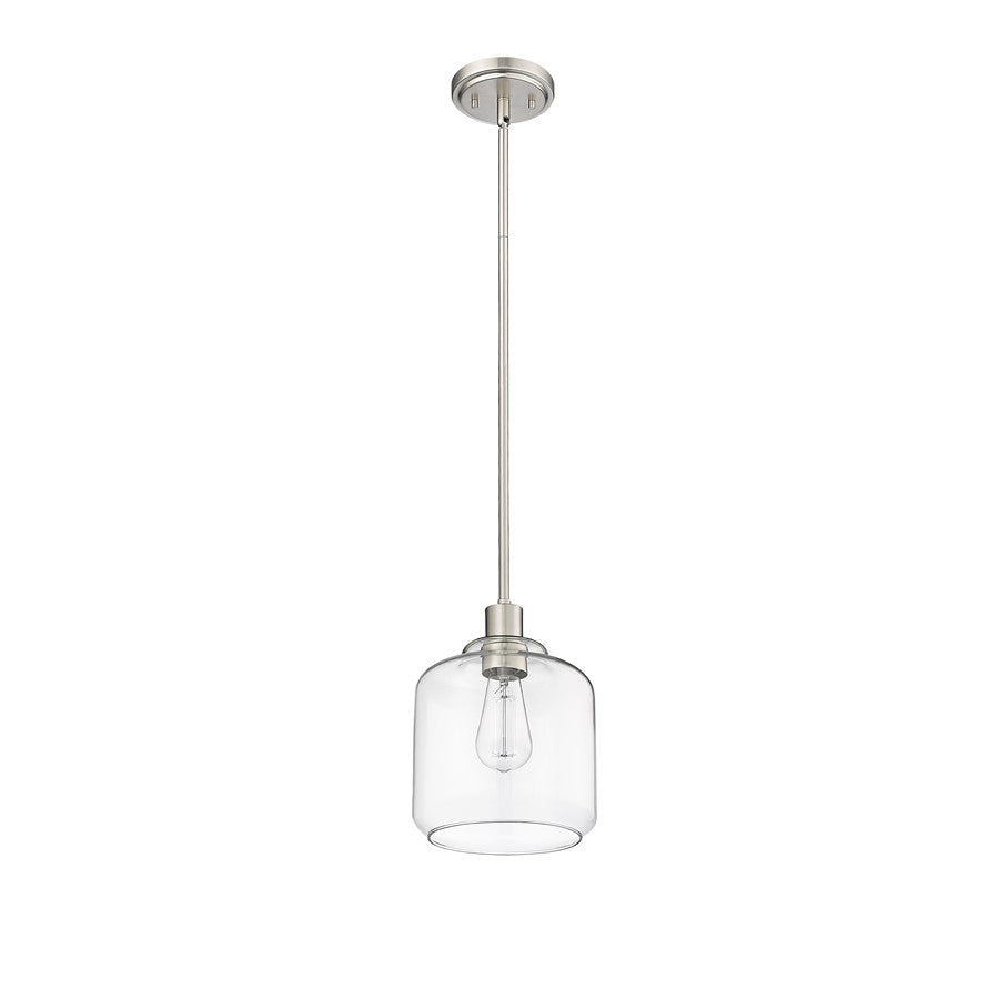 Millennium Lighting Asheville 1Lt Mini-Pendant, Brushed Nickel/Clear