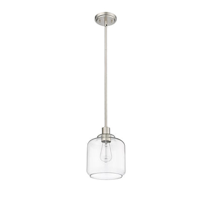 Millennium Lighting Asheville 1Lt Mini-Pendant, Brushed Nickel/Clear