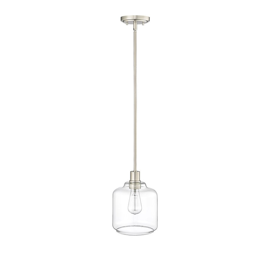 Millennium Lighting Asheville 1Lt Mini-Pendant, Brushed Nickel/Clear