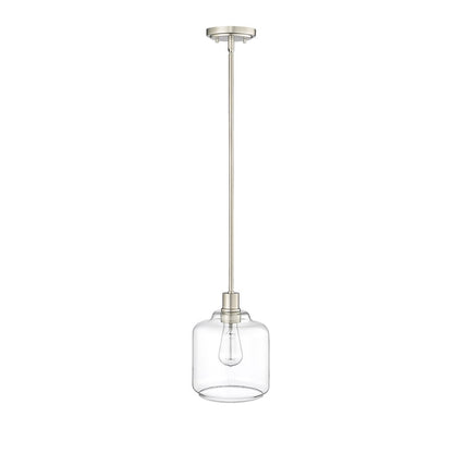 Millennium Lighting Asheville 1Lt Mini-Pendant, Brushed Nickel/Clear