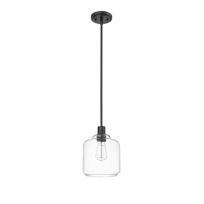 Millennium Lighting Asheville 1Lt Mini-Pendant, Black/Clear
