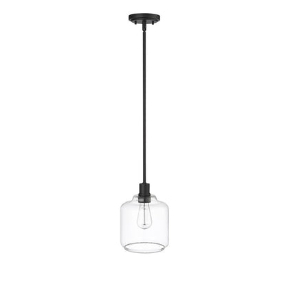 Millennium Lighting Asheville 1Lt Mini-Pendant, Black/Clear
