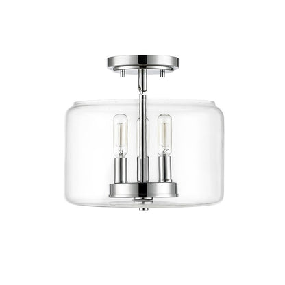 Millennium Asheville 3Lt Semi Flush Mount, Chrome/Clear - 46923-CH