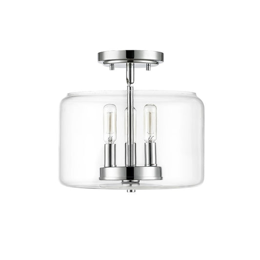 Millennium Asheville 3Lt Semi Flush Mount, Chrome/Clear - 46923-CH