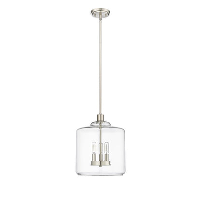 Millennium Lighting Asheville 3Lt Pendant, Brushed Nickel/Clear - 46933-BN