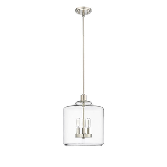 Millennium Lighting Asheville 3Lt Pendant, Brushed Nickel/Clear - 46933-BN