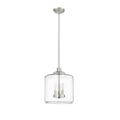 Millennium Lighting Asheville 3Lt Pendant, Brushed Nickel/Clear