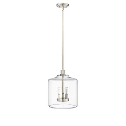 Millennium Lighting Asheville 3Lt Pendant, Brushed Nickel/Clear