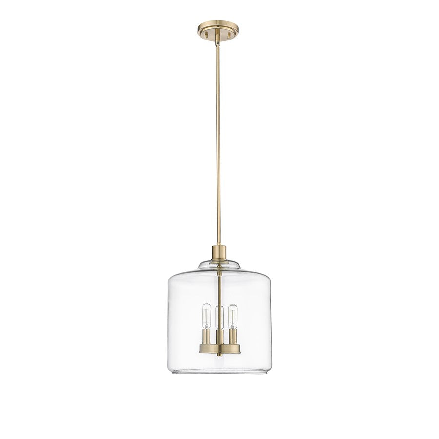 Millennium Lighting Asheville 3Lt Pendant, Modern Gold/Clear - 46933-MG