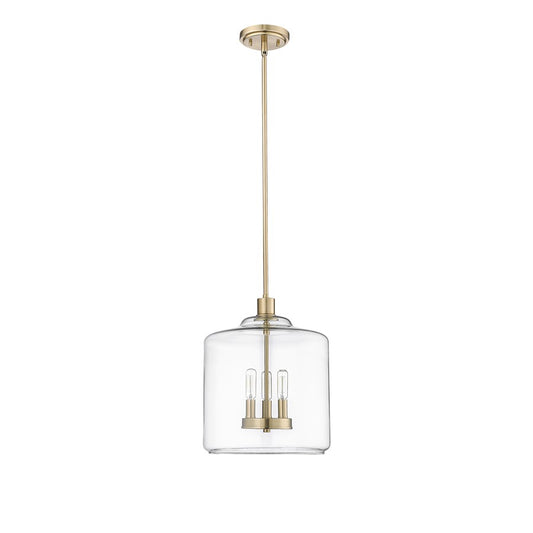 Millennium Lighting Asheville 3Lt Pendant, Modern Gold/Clear - 46933-MG