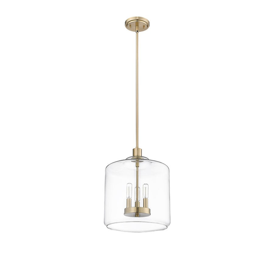 Millennium Lighting Asheville 3Lt Pendant, Modern Gold/Clear