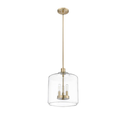 Millennium Lighting Asheville 3Lt Pendant, Modern Gold/Clear