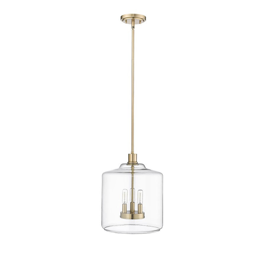 Millennium Lighting Asheville 3Lt Pendant, Modern Gold/Clear