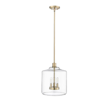 Millennium Lighting Asheville 3Lt Pendant, Modern Gold/Clear