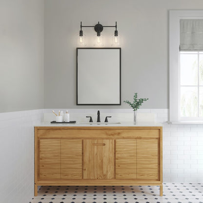 Millennium Lighting Asheville 3Lt Vanity, Black/Clear