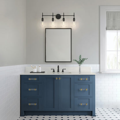 Millennium Lighting Asheville 4Lt Vanity, Black/Clear